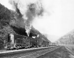 Rare PRR GP7 #8798 heads up a steam & diesel lashup 